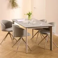 Palmdale Rectangular Dining Table Set with 4 Chairs - Grey, Ceramic