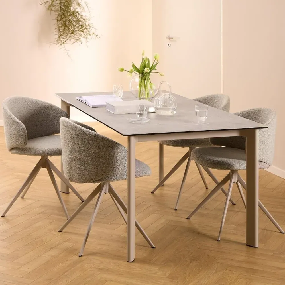Palmdale Rectangular Dining Table Set with 4 Chairs - Grey, Ceramic image