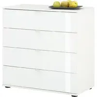 Palmer 4 Drawer Chest with Glass Fronts - Matt White