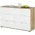 Palmer 6 Drawer Chest with Glass Fronts - White, Pine