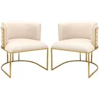 Palmer Dining Chairs - Beige, Faux Leather