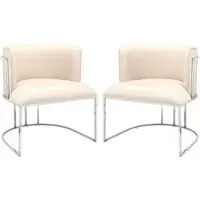 Palmer Dining Chairs - Beige, Faux Leather