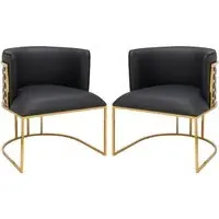 Palmer Dining Chairs - Black, Faux Leather