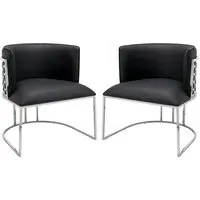 Palmer Dining Chairs - Black, Faux Leather