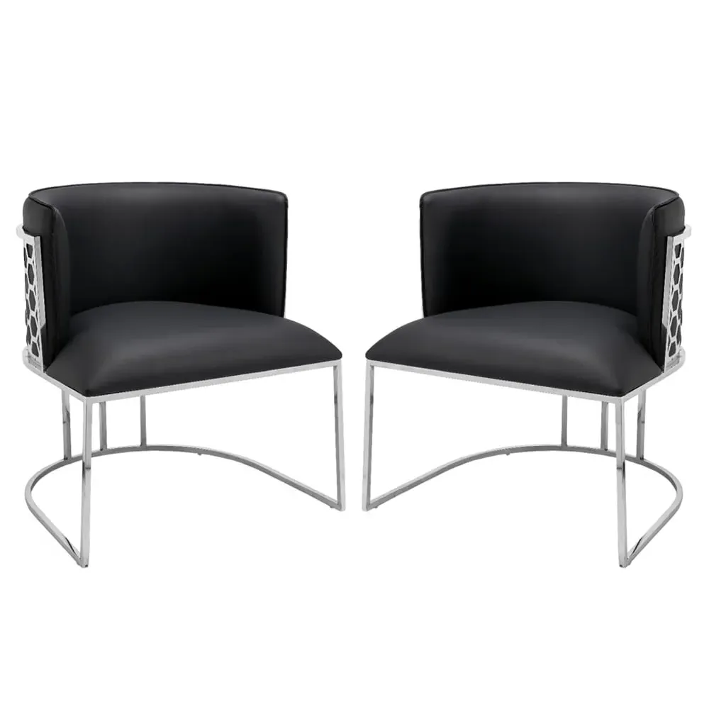 Palmer Dining Chairs - Black, Faux Leather