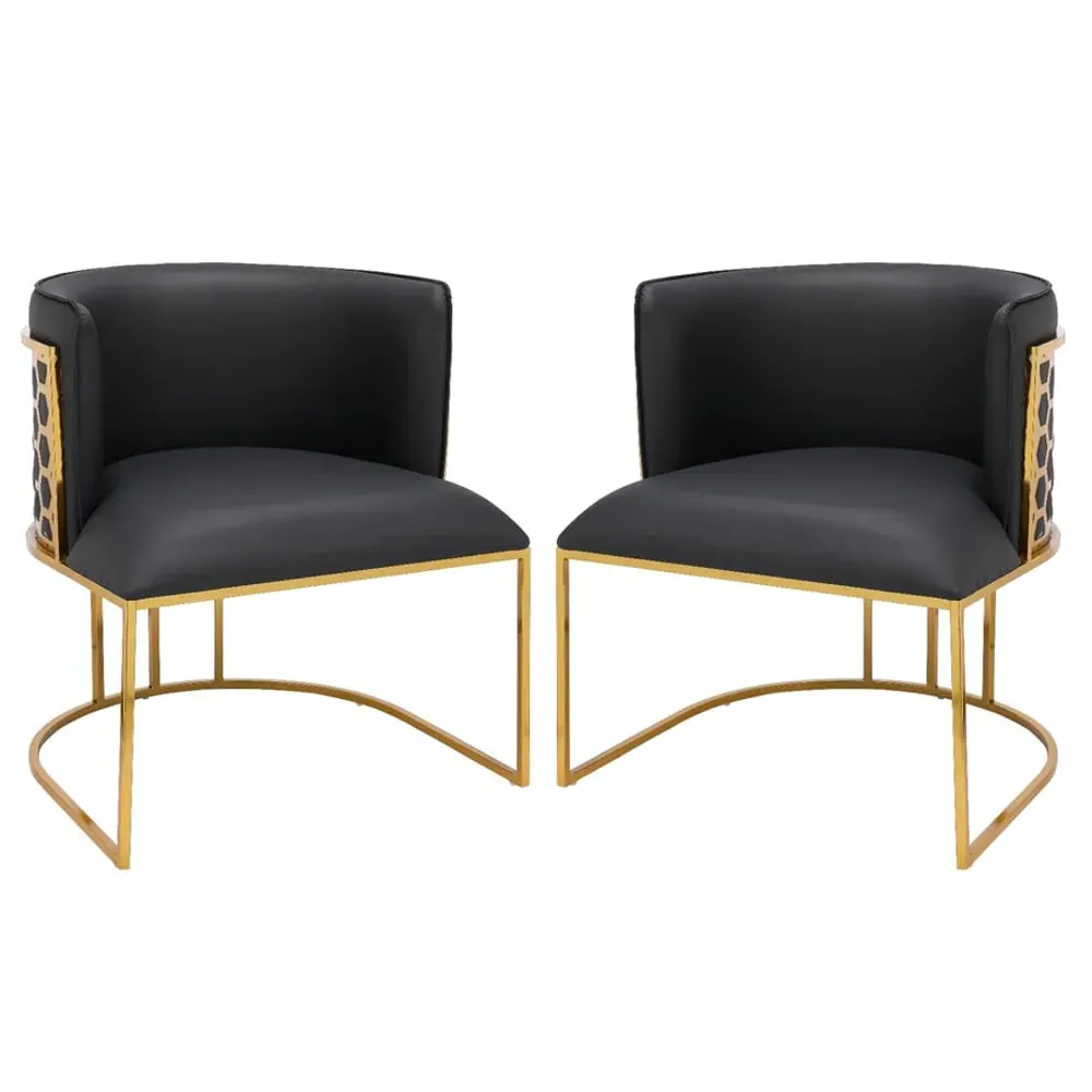 Palmer Dining Chairs - Black, Faux Leather