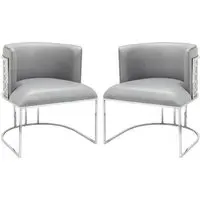 Palmer Dining Chairs - Grey, Faux Leather