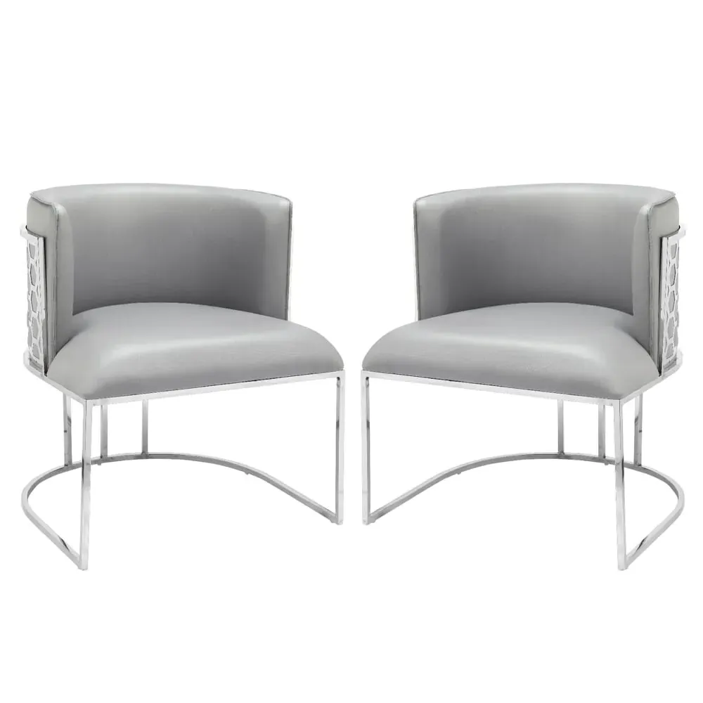 Palmer Dining Chairs - Grey, Faux Leather