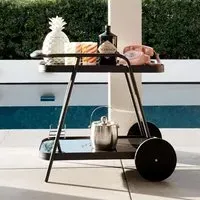 Palmer Drinks Serving Trolley - Charcoal, Glass