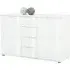 Palmer Wooden Sideboard with White Gloss Fronts - White