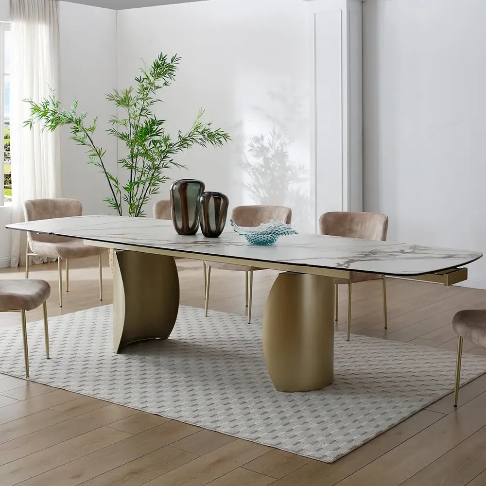 Palmerton Extendable Dining Table - Matt White, Ceramic