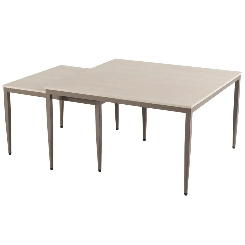 Palmerton Square Nesting Coffee Tables - Matt Latte, Ceramic