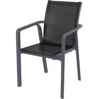 Palmetto Fabric Outdoor Armchair - Dark Grey, Black