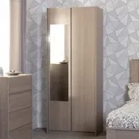 Palmyra 2-Door Mirrored Wardrobe - Smoked Ash