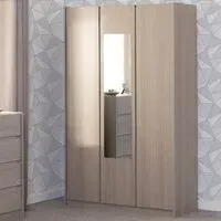 Palmyra 3-Door Mirrored Wardrobe - Smoked Ash