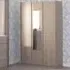 Palmyra 3-Door Mirrored Wardrobe - Smoked Ash