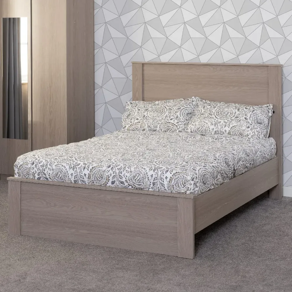 Palmyra Double Bed Frame - Smoked Ash