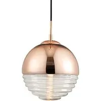 Paloma Spherical Pendant Light - Clear, Polished Copper