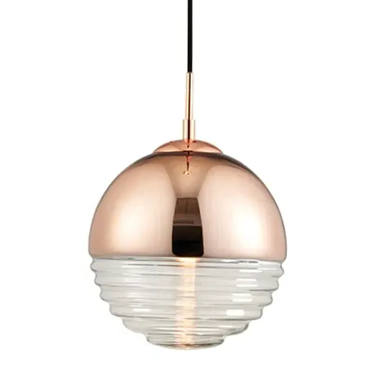 Paloma Spherical Pendant Light - Clear, Polished Copper image