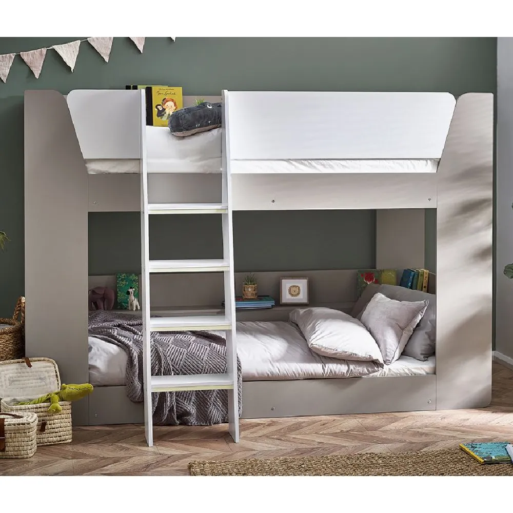 Pampa Bunk Bed with Shelving - Taupe, Wood product