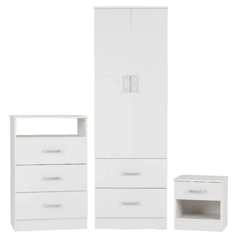 Pana 2-Door Wardrobe Set - White image