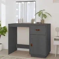 Panas Pinewood Dressing Table with LED Lights - Grey