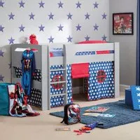 Paniz Mid Sleeper Bed - Grey, Wood