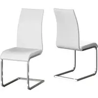 Paoli Cantilever Dining Chairs Pair - White, Faux Leather