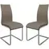 Paoli Dining Chairs in Pair - Taupe, Faux Leather