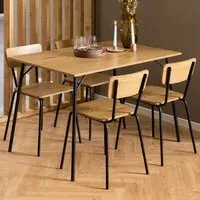 Paoli Rectangular Dining Table with 4 Chairs - Oak