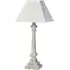 Paoli Wooden Table Lamp with White Shade - White, Wood