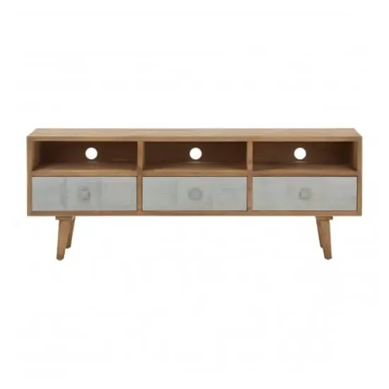 Papeka TV Stand with 3 Drawers - Natural, Whitewash