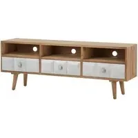 Papeka Wooden Sideboard with 2 Doors - Natural, Whitewash