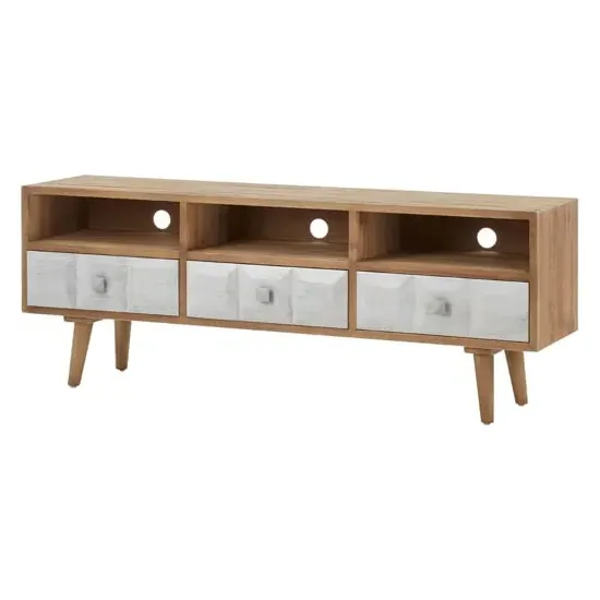 Papeka Wooden Sideboard with 2 Doors - Natural, Whitewash image