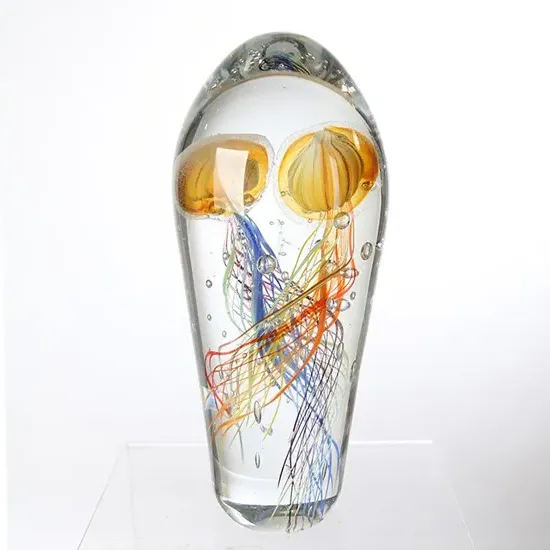 Paperweight Glass Medusa Design Sculpture - Gold product