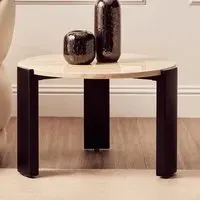 Paramus Small Round Coffee Table - Cream, Marble