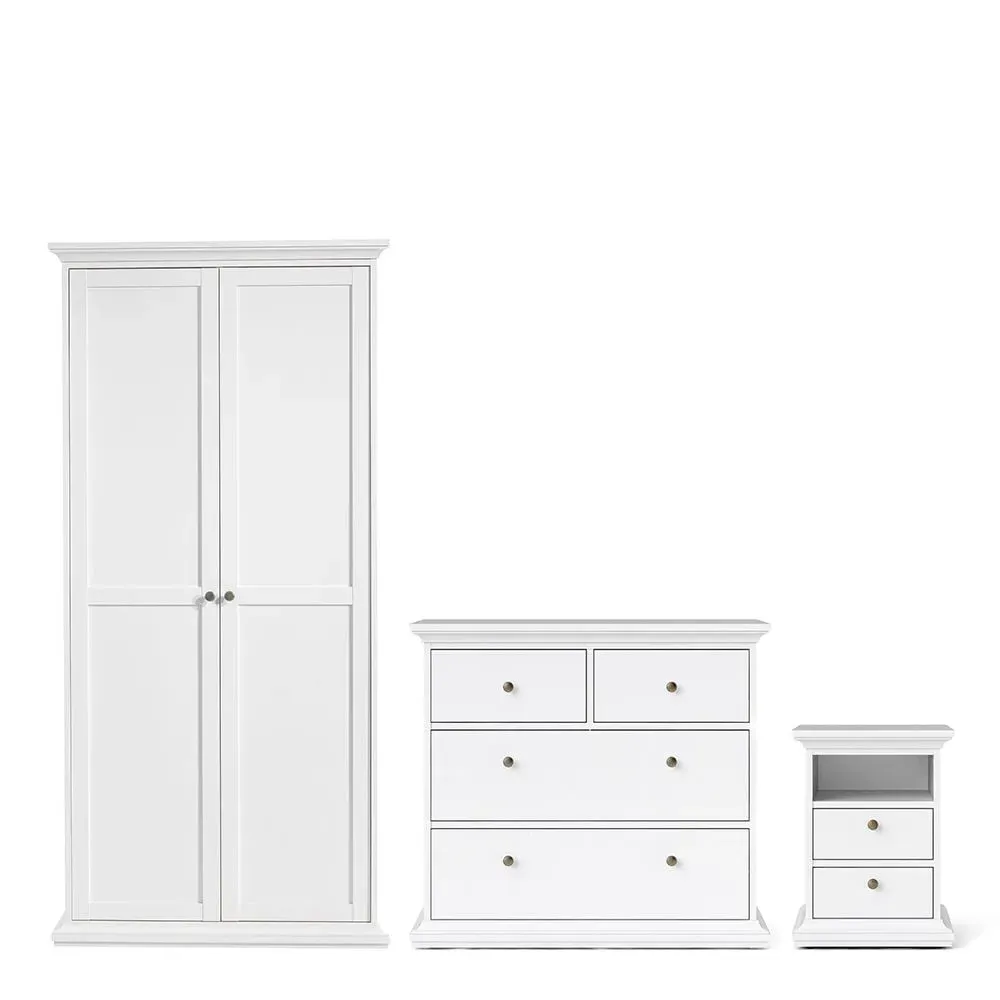 Parayo 2-Door Wardrobe Furniture Set - White, Wood image