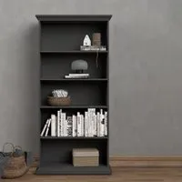 Parayo 4-Shelf Bookcase - Grey, Wood