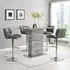 Parini Bar Table Set with 4 Candid Stools - Marble Effect, Grey