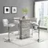 Parini Bar Table Set with 4 Candid Stools - Marble Effect, White