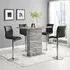 Parini Bar Table Set with 4 Ripple Black Stools - Marble Effect