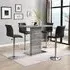 Parini Bar Table Set with 4 Ripple Stools - Concrete Effect, Black