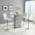 Parini Bar Table Set with 4 Ripple Stools - Marble Effect