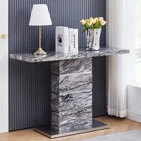 Parini Console Table - Marble Effect, High Gloss