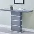 Parini Console Table with Glass Top - Grey, High Gloss