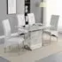 Parini Extendable Dining Set with 4 Vesta Chairs - White