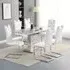 Parini Extendable Dining Set with 6 Petra Chairs - White