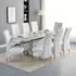 Parini Extendable Dining Set with 8 Vesta Chairs - White