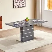 Parini Extendable Dining Table with Glass Top - Grey
