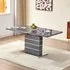 Parini Extendable Dining Table with Glass Top - Grey